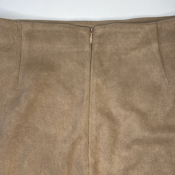 Pink Lily Beautiful Sound Mocha A-Line Suede Skirt Women's Size XL - Picture 8 of 9